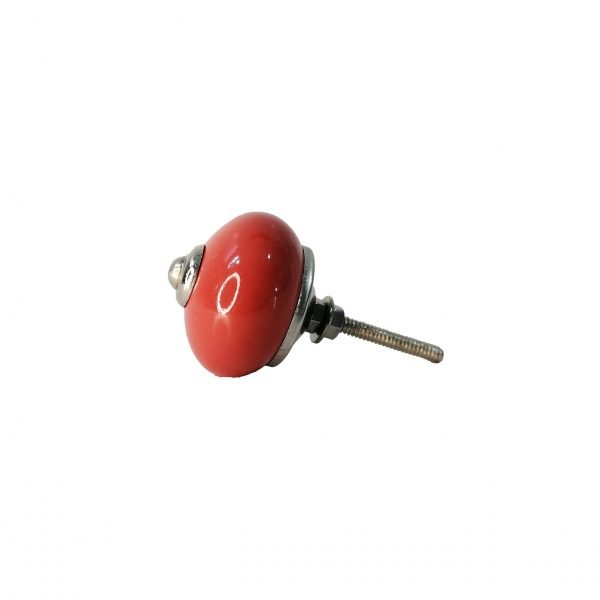 Red Round Ceramic Knob 3.8cm x 7cm - Image 2