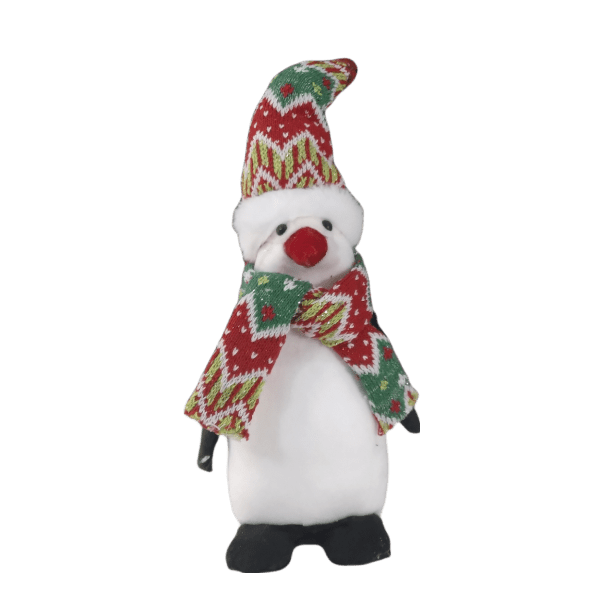 Penguin With Knitted Scarf & Hat 30cm