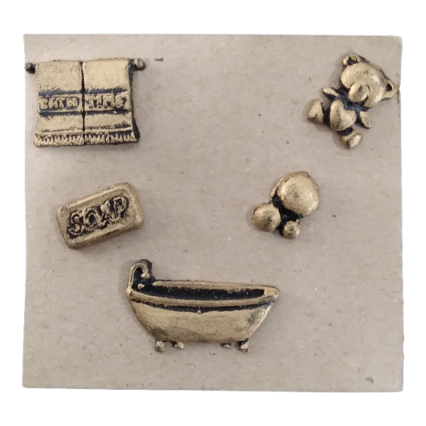 Gold Bath Time Resin Embellishment Set 5pc