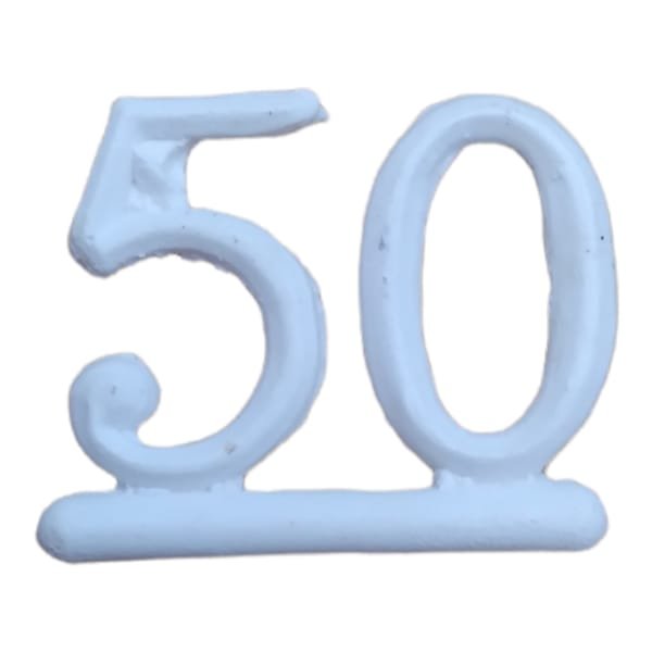 Numerical 50 Resin Embellishment