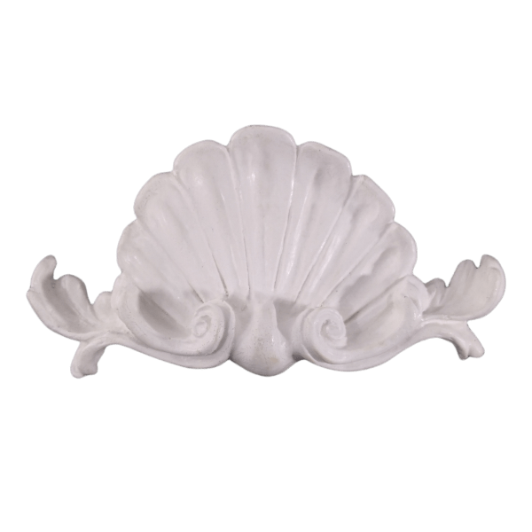 White Fern & Scallop Resin Embellishment